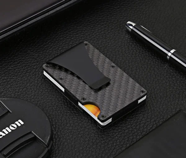Stay sleek, stay secure with our carbon fiber minimalist wallet.