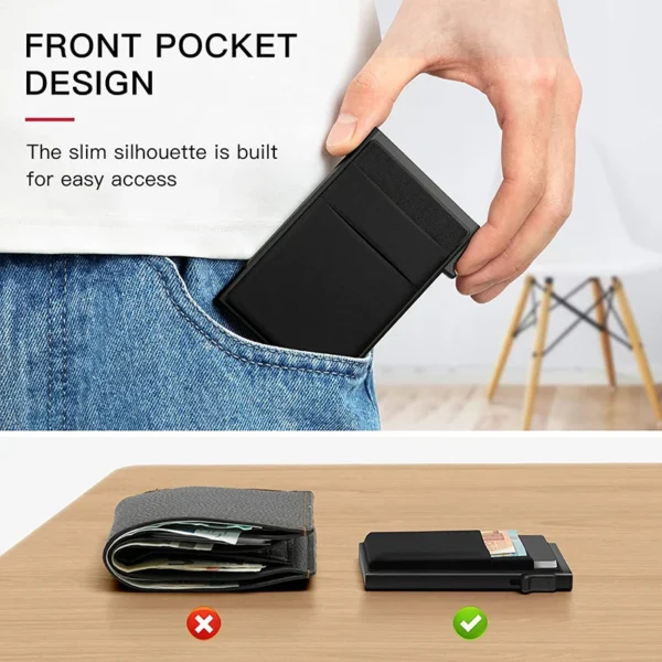 Simplify your pockets with our sleek minimalist smart wallet.