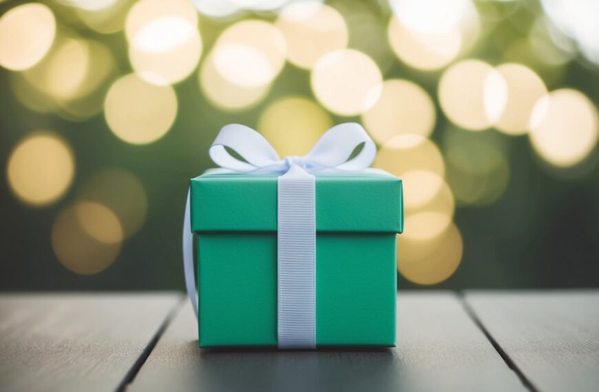 79 A single, solid-colored gift box with a simple, unadorned ribbon tied in a neat bow. the perfect gift wrap ideas